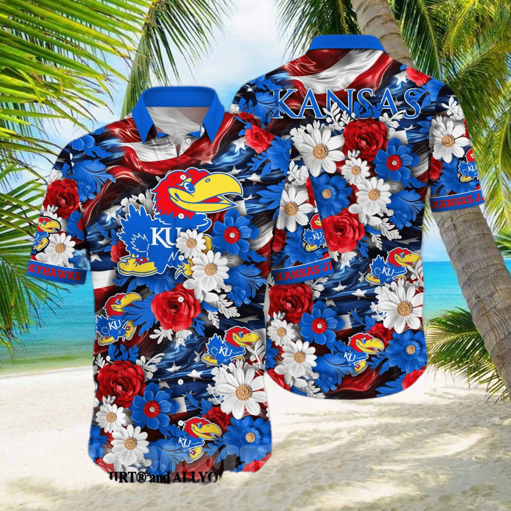 Kansas Jayhawks NCAA Independence Day 3D Full Printed Hawaiian Shirt