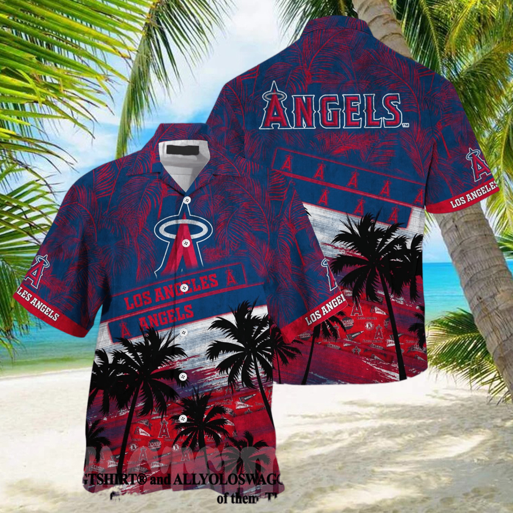 Los Angeles Angels MLB Palm Tree Pattern Full Print Hawaiian Shirt