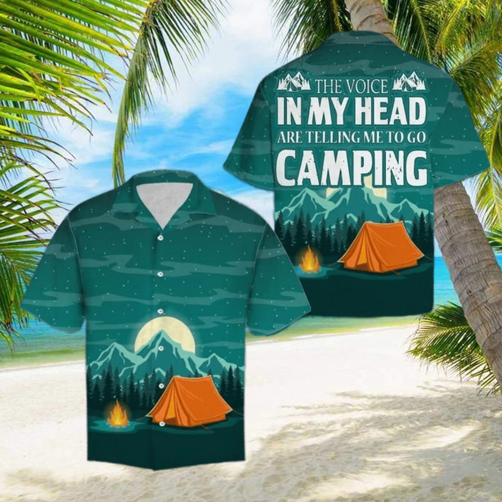 The Voice In My Head Amazing Camping Hawaiian Aloha Shirts