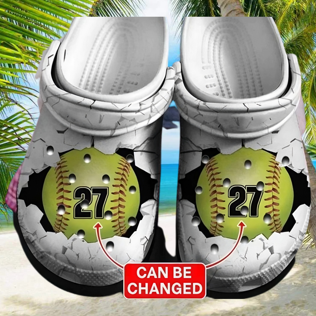 Baseball Croc Number Rubber Comfy Footwear Tl97 Personalized Clogs