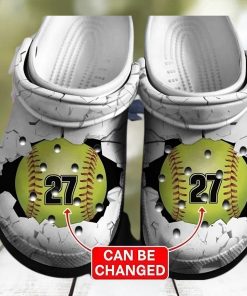 Baseball Croc Number Rubber Comfy Footwear Tl97 Personalized Clogs
