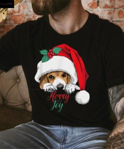 Beagle Dog In a Big Santas Cap And With a Holly Berry T Shirt hoodie, Sweater Shirt