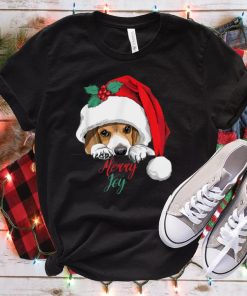 Beagle Dog In a Big Santas Cap And With a Holly Berry T Shirt hoodie, Sweater Shirt