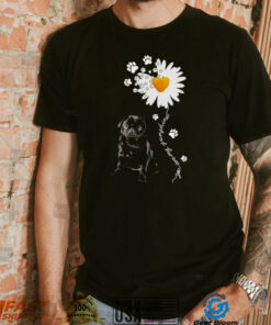 Black Pug Daisy flower You are my sunshine shirt