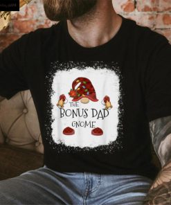 Bonus Dad Gnome Buffalo Plaid Christmas Light Bleached T Shirt hoodie, Sweater Shirt