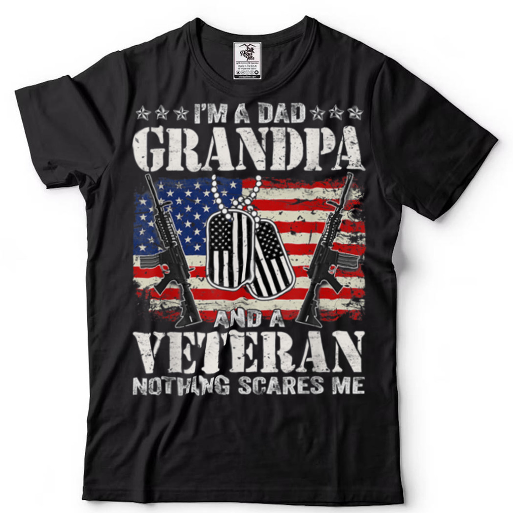 Distressed I'm A Dad Grandpa Veteran Father's Day Men Papa T Shirt