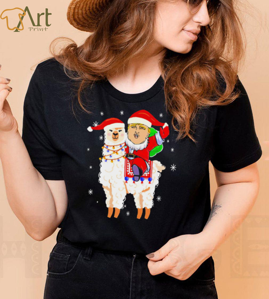 Donald Trump riding llama Christmas 2022 shirt