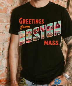 Greetings From Boston Mass V Neck T Shirt