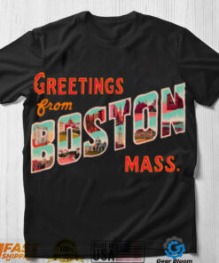 Greetings From Boston Mass V Neck T Shirt