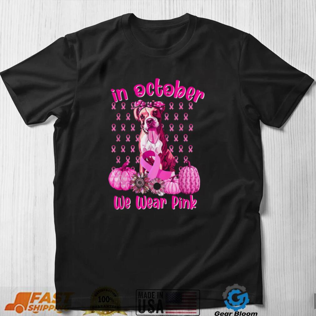 Cute We Wear Pink Boxer Breast Cancer Pumpkin Halloween T Shirt