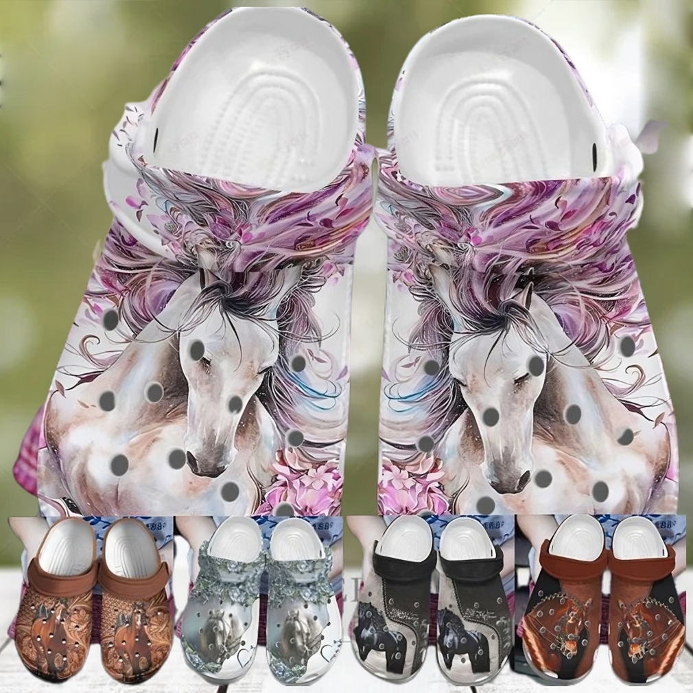 Horse White Sole Horse Collection Classic Pancr0249 Personalized Clogs
