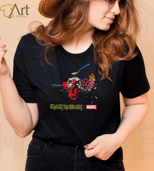 Iron Maiden X Marvel Deadpool Can I play with Madness Deadpool logo shirt