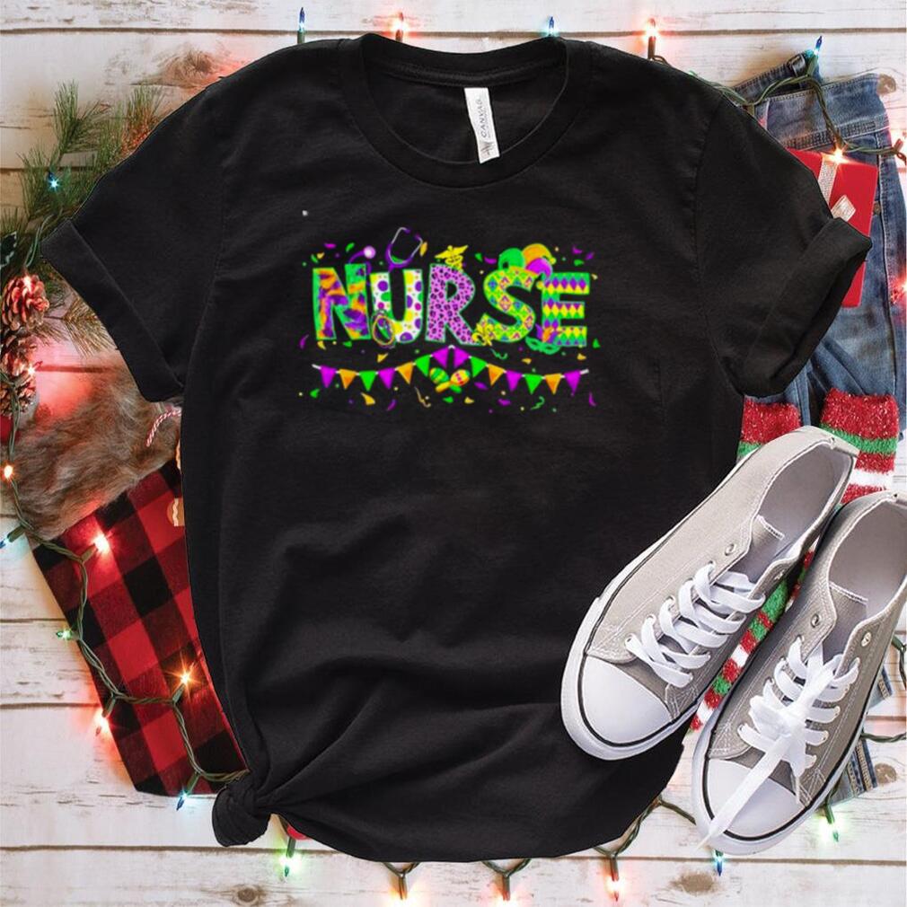 Leopard Mardi Gras Nurse Nursing School Apparel shirt