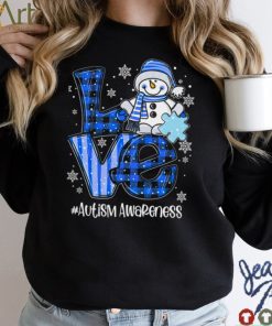 Love Snowman Autism Awareness Christmas T Shirt