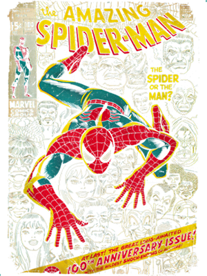 Marvel Spider-Man Comic Book Anniversary Graphic T-Shirt