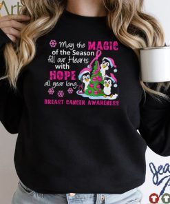 May The Magic Of The Season Fill Our Hearts With Hope Breast Cancer Awareness Christmas Shirt