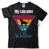 My Labrador is my Valentine Retro Sunset Valentines Long Sleeve T Shirt