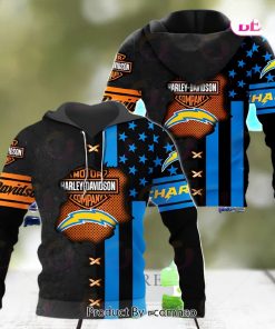 NFL New York Giants Specialized Design With Flag Mix Harley Davidson 3D Hoodie