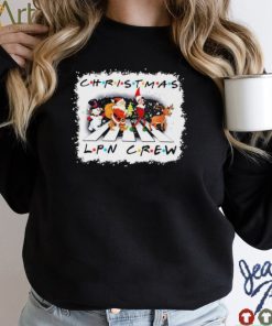 Santa Claus Snowman Elf And Reindeers Abbey Road Christmas LPN Crew Shirt