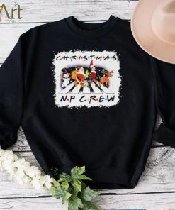 Santa Claus Snowman Elf And Reindeers Abbey Road Christmas NP Crew Shirt