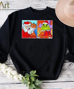 Santa Claus vs Grinch Yelling meme shirt
