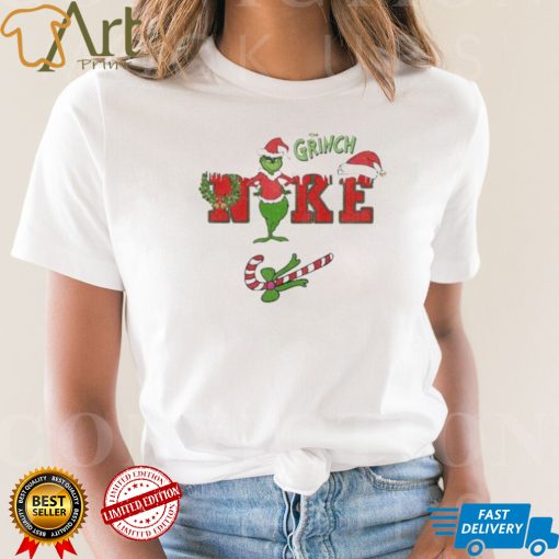 Santa Grinch Nike Candy Christmas Shirt