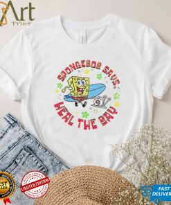 SpongeBob Squarepants says heal the bay art shirt