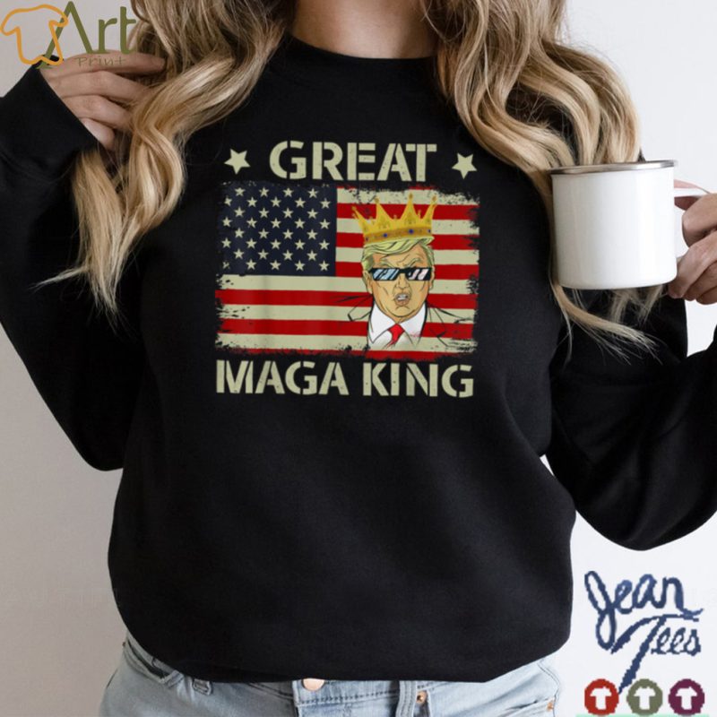 The Great Maga King Funny Trump Maga King USA Flag T Shirt B0B17ZQRL4