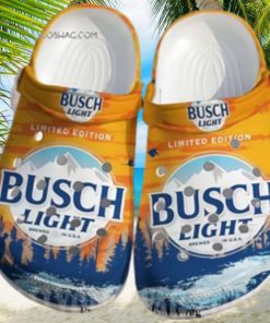 Top selling  Yellow Busch Light Beer Crocband Clogs Full Printing Crocs Crocband Adult Clogs
