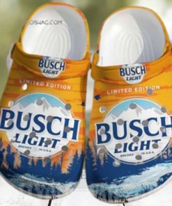 Top selling  Yellow Busch Light Beer Crocband Clogs Full Printing Crocs Crocband Adult Clogs