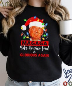 Trump 2024 magaga make America great and glorious again Christmas Lights shirt