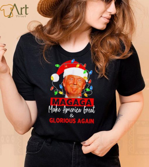 Trump 2024 magaga make America great and glorious again Christmas Lights shirt