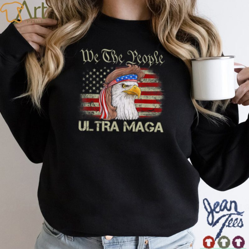 Ultra Maga Funny Anti Biden US Flag Pro Trump USA Flag T Shirt B0B181GZ2S