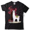 Womens Alpaca Lover Funny Heart Tree Alpaca Valentine's Day V Neck T Shirt tee