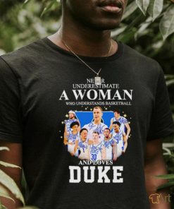 never underestimate a woman who understands basketball and loves duke shirt sweater