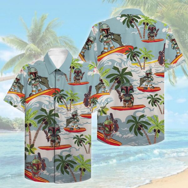 Boba Fett Surfing Hawaiian Aloha shirt