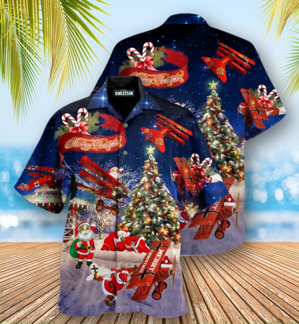 Christmas No Reindeer Any More Santa Loves Airplane Edition – Hawaiian Shirt