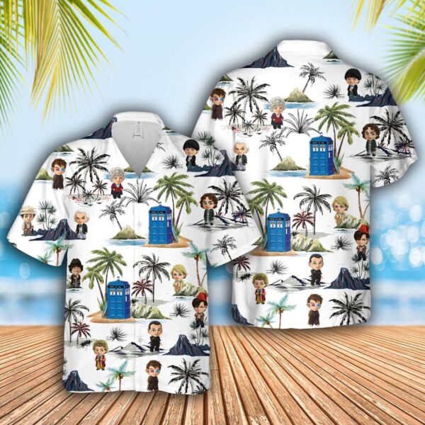 Doctor Who Tardis Hawaiian Aloha shirt
