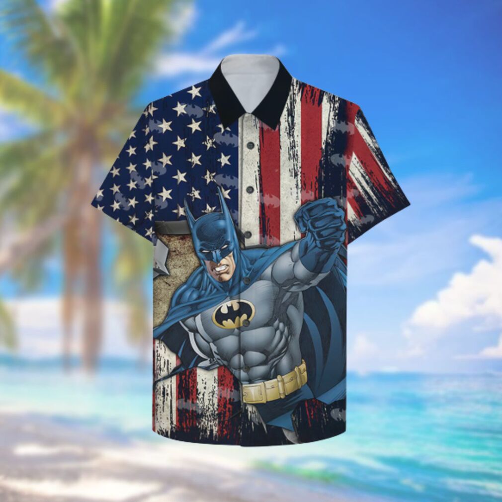 American Flag with Batman Hero Hawaiian Hawaiian Shirt