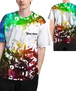 Rainbow Galaxy Birds Custom Name 3D All Over Print T Shirt For LGBTQ Gay Lesbian Bisexual Transgender In Pride Month