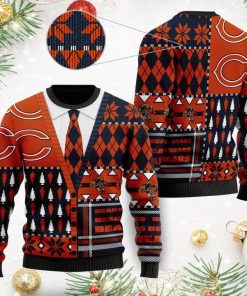 Chicago Bears NFL American Football Team Cardigan Style 3D Men And Women Ugly Sweater Shirt For Sport Lovers On Christmas Days