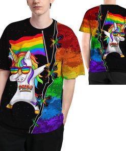 LGBT Pride Unicorn Rainbow Watercolor 3D T Shirt For Gay Lesbian Transgender Bisexual Community In Pride Months