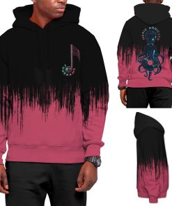 Music Addicted Retro Octopus Custom Name 3D All Over Print Hoodie Shirt For Music Lovers In Daily Life