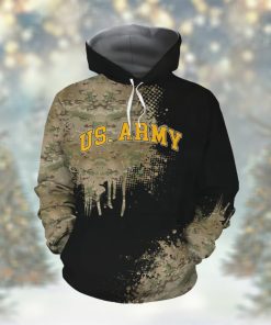 US Army Veteran Camouflage Watercolor Pattern Custom Name 3D All Over Print Hoodie Shirt For American Soldiers On Veteran Day