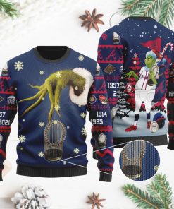 Atlanta Braves 2021 World Series Champions Grinch Ugly Christmas Sweater Sweatshirt Holiday Party 2021 Plus Size