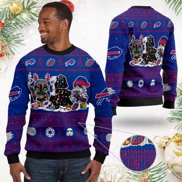 Buffalo BillsI Star Wars Ugly Christmas Sweater Sweatshirt Holiday Party 2021 Plus Size Darth Vader Boba Fett Stormtrooper1