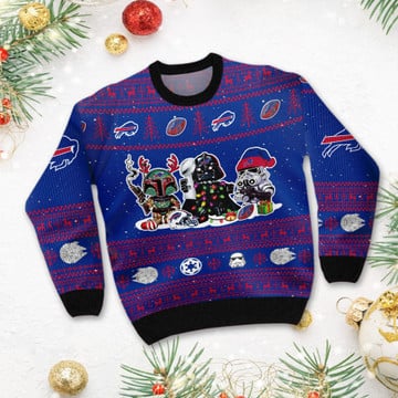 Buffalo BillsI Star Wars Ugly Christmas Sweater Sweatshirt Holiday Party 2021 Plus Size Darth Vader Boba Fett Stormtrooper2