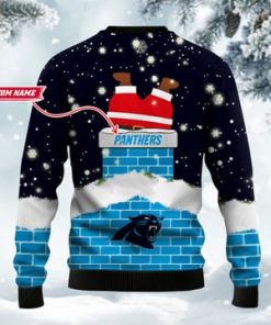 Carolina Panthers NFL Football Team Logo Symbol Santa Claus Custom Name Personalized 3D Ugly Christmas Sweater Shirt For Men And Women On Xmas Days3