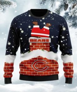 Chicago Bears NFL Football Team Logo Symbol Santa Claus Custom Name Personalized 3D Ugly Christmas Sweater Shirt For Men And Women On Xmas Days