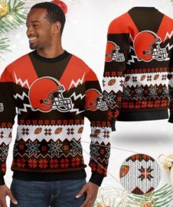 Cleveland Browns NFL Football Team Logo Symbol 3D Ugly Christmas Sweater Shirt Apparel For Men And Women On Xmas Days